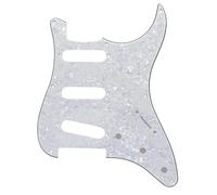 Electric Guitar Pickguard Instrument Parts 1 Pieza Vintage 8 Agujeros Para Guitarra Eléctrica ST Golpeador SSS Protector De Púas Placa Rascadora Con Tornillos Accesorios De Piezas De Guitarra(White 4)