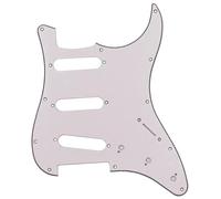 Electric Guitar Pickguard Instrument Parts Golpeador De Celuloide De PVC Para Guitarras Eléctricas ST, 3 Capas, 11 Agujeros, Fácil Instalación, Accesorios Para Guitarra Eléctrica(White)