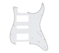 Electric Guitar Pickguard Instrument Parts Golpeador De Guitarra De 11 Agujeros, Placa Rascadora HSH De 3 Capas Para Piezas De Guitarra Eléctrica Con Escudo De Papel De Aluminio(White)