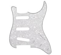 Electric Guitar Pickguard Instrument Parts Golpeador De Guitarra De 3 Capas Y 11 Agujeros Repuesto Perfecto Para Guitarra Eléctrica De Celuloide De PVC 1 Ud(White1)
