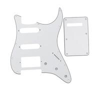 Electric Guitar Pickguard Instrument Parts Juego De 11 Agujeros Para Golpeador De Guitarra Eléctrica ST, Placa Trasera De Guitarra SSH/HSS Y Tornillos, Piezas De Guitarra(White 3)