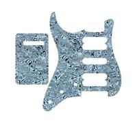 Electric Guitar Pickguard Instrument Parts Piezas De Guitarra St Pickguards Con Placa Trasera Para Zurdos Reproductor Clásico ST HSH Guitarra Eléctrica De 11 Agujeros(White)