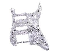 Electric Guitar Pickguard Instrument Parts Placa Antiarañazos Para Golpeador De Guitarra SSH, Multicolor, 3 Capas, 11 Agujeros, Para Guitarra Eléctrica ST/FD(Black-white)