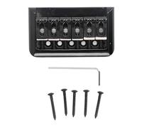 Electric Guitar Saddle Bridge, Sturdy Black Metal Hardtail Bridge for Stratocaster, Easy Installation, Enhances Sound Quality, 52mm String Spacing, outstanding Fit for 6 String Gu