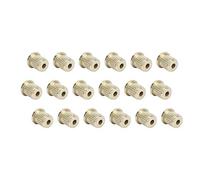 Electric Guitar String Ferrules 18Pcs | Brass CNC Machined for Sturdiness/Easy Install | Replacement Ferrules for Guitar Bridge & Tailpiece | Gold Plated, Universal Fit