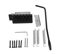 Electric Guitar Tremolo Bridge | Retro Metal 6 - String System for ST Style Guitars | Robust & Easy to Install Replacement (Black)