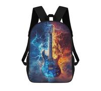 Electric Guitar with Fire And Ice Effect-1 Mochilas Infantiles Impresas En 3D Para Niños. Mochilas De Viaje De Moda Para Niños. Mochila Escolar Para Estudiantes De Primaria Y Secundaria.