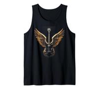 Electric Guitar with Wings Music Lover Rock and Roll Camiseta sin Mangas
