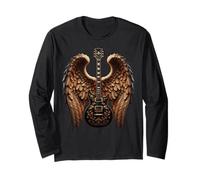 Electric Guitar with Wings Music Lover Rock and Roll Manga Larga