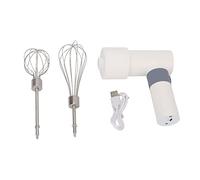Electric Hand Mixer with Whisk, Traditional Beaters,Protein Mixer Warm White Cordless Rechargeable 2000mAh Battery Stainless Steel Hand Mixer for Baking, Blending or Cooking