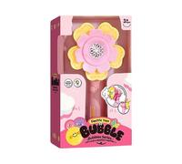 Electric Handheld Flower Play Toys - Kids Battery Powered Bubble Wand, Portable Floral Bubble Machine with Ergonomic Grip, Whimsical Garden Toy with, One-Button, for Backyard Beach Pool
