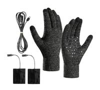 Electric Heated Gloves, Winter Heating Gloves, Touchscreen Hand Warmers, Three Heat Levels & Removable Packs, Ideal for Cycling Snowboarding Commuting Outdoor Cold Weather Activities, Gray