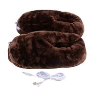Electric Heating Shoes, Plush Foot Heater Shoes, USB Rechargeable Heated Shoes, Electric Heated Foot Warmer Slippers, Foot Heating Shoes, Indoor Foot Warmer Slippers for Cold Winter, Indoor