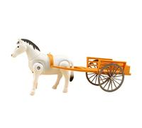 Electric Horse Toy, Carriage Desktop Decor, Retro Walking Model, Vintage Style Design, Battery Operated Movement, Compact Accessories for Home School Daycare Use