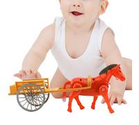 Electric Horse Toy - Horse Carriage Desktop Decoration | Retro Walking Hôrse Drawn Cart Model | Realistic Vintage Hôrse and Cart Toy for, Nursery Bookshelf Decor, Home, School