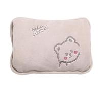 Electric Hot Water Bottle with Soft Short Velvet Cover, 27x19x4cm Rechargeable Hand Warmer for Period Cramps, Muscles, Neck, Legs, Waist, Belly, 500W