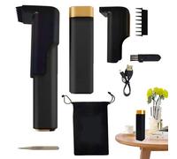 Electric Incense Burner - ABS Aluminum Alloy Iron Mesh USB Charging Black Gold - Arabic Scent Warmer For Home Lounge Hotel Wedding - Luxury Gift Box