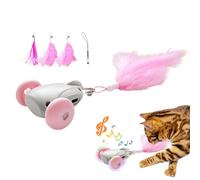Electric Interactive Cat Toy, Squeaky Cat Toys for Kittens, Cat Toys with Feathers, Moving Cat Toys with Lights, Cat Toys with Bells, Interactive Kitten Toys, Battery Operated Cat Toys