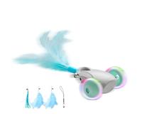 Electric Interactive Cat Toy, Squeaky Toys For Kittens, Cat Toy with Feathers and Bells, Mice Moving Cat Toy, Light-Up Cat Toy For Indoor Outdoor, Interactive Cat Toy For Exercise, Electric Squeaky