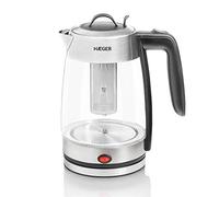 Electric Kettle HAEGER PERFECT TEA - Hervidor electrico con 2200W de potencia, capacidad de 1,8L, base giratoria de 360º,sistema sin cables para mayor comodidad, resistencia oculta en INOX