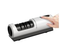 Electric Knife Sharpener 3 In 1 - Rechargeable Three Stage Initial Coarse Fine Sharpening, Quiet Motor Fast, Non Slip Base For Kitchen Knives Scissors