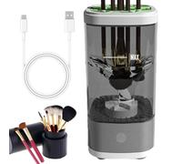 Electric Makeup Brush Cleaner, Portable Automatic Cosmétic Cleaning Machine with Uv Drying, Energy Saving Multi-Functional Brush Washer, 6,06 x 2,99 pulgadas, Black