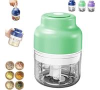 Electric Mini Garlic Chopper Set - 250/320ml Multi-Functional Portable Vegetable Cutter, Multi-functional Portable Vegetable Cutter Set, Veggie Grinder for Chili Onion Ginger Celery (320ml green)