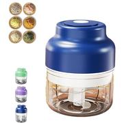 Electric Mini Garlic Chopper Set, Multi-functional Portable Vegetable Cutter Set, Electric Garlic Chopper, for Garlic Ginger Onion Meat Vegetable Chilli (Blue,250m)