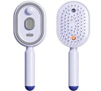 Electric Mist Hair Brush with Water Spray, Air Cushion Massage Comb, Rechargeable USB-C Detangling Hair Brush with One-Button Hair Removal, Portable Hair Care Tool for Women (PURPLE)