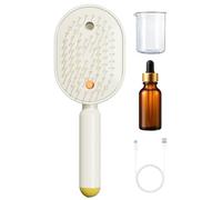 Electric Misting Hairbrush - 21.7cm ABS Air Cushion | Vibration Massage Comb, Red Light Water Spray Hair Brush For Women Girls, Cordless USB Detangling Styling Home Spa Grooming Tool