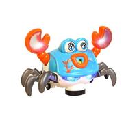 Electric Moving Crab Toy, Light Up Crawling Sensory Toy, Musical Activity Plaything with Obstacle Avoidance, Interactive LED Walking Crab, Fun Educational Plaything for Indoor Play Use