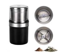 Electric Multi-Use Cup Grinder, Coffee Bean Grinder, Salt and Pepper Grinder Set, Detachable Cup, Easy Clean (Us/Eu Plug) (Double/Four blade)