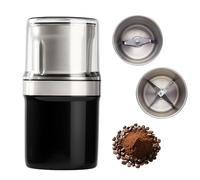 Electric Multi-Use Cup Grinder, Large Capacity Stainless Steel One-Touch Espresso Coffee Grinders, Use for Grain Nuts Seasoning Coffee Beans Spices (Double CUP)