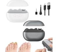 Electric Nail Clipper,Automatic Electric Nail Trimmer with Polishing & LED Light,2 Speeds, Magnetic Cover, USB Charging with Debris Collector for Adults, Kids & Seniors (White+Gray)