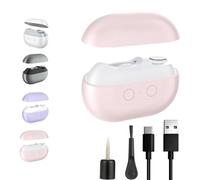 Electric Nail Clipper with LED Light, USB Rechargeable Automatic Nail Trimmer, Portable Travel-Friendly Nail Clippers, Two Grinding Heads Suitable for Grinding Large Areas and Crevices (Pink)