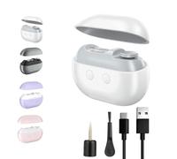 Electric Nail Clipper with LED Light, USB Rechargeable Automatic Nail Trimmer, Portable Travel-Friendly Nail Clippers, Two Grinding Heads Suitable for Grinding Large Areas and Crevices (White)