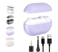 Electric Nail Clipper with LED Light, USB Rechargeable Automatic Nail Trimmer, Portable Travel-Friendly Nail Clippers, Two Grinding Heads Suitable for Grinding Large Areas and Crevices (Purple)