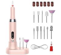Electric Nail Drill, Electric File for Nails, Adjustable Speed Nail Drills Kit, Nails Grinder with 12 Bits, 13,2 x 2,3 cm Professional Electric Nail Grinder for Pedicure, Salon Use & Manicure