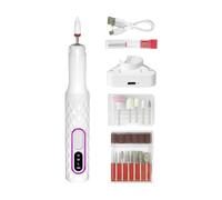 Electric Nail Drill File Professional - Electric File Set For Acrylic Gel Nails | 15000 RPM Manicure Pedicure Grooming Tool | 3 Adjustable Speed Grinding Polishing Shaping Portable Rechargeable Low No