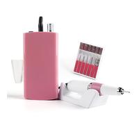 Electric Nail Drill Files, Professional Rechargeable Nail File Manicure Pedicure Machine with 11 in 1 Nail Drill Bits and Sanding Bands for Acrylic Nails and Gel Nails, Pink