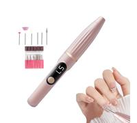 Electric Nail Drill, Nail File Machine Kit, Rechargeable Digital Display Tool with Replaceable Heads, Portable Pedicure for Home, Salon, Travel, Beauty, , Grooming Use, 0.83x6.02 inches