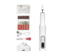 Electric Nail Drill, Professional Set, 5.12x0.98x0.98 Inches Acrylic Gel Nail Tool, 3 Speed Setting, 15000 Rpm Motor, 1 Set White Manicure Pedicure Grooming Shaping Polishing