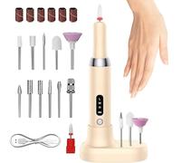 Electric Nail File, Adjustable Speed Nail Drill Kit, Cordless Nail Drill, Nail Drill Machine, Nail Grinder with Drill Bit Adjustable Speed Cordless Nail Drill Kit with 12 Drill Bit for Home Nail Salon