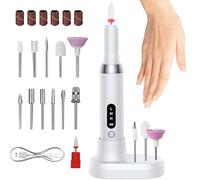 Electric Nail File, Adjustable Speed Nail Drill Kit, Cordless Nail Drill, Nail Drill Machine Nail Grinder with 12 Drill Bits, Professional Nail Care Kit for Home Salon and Pedicure Use