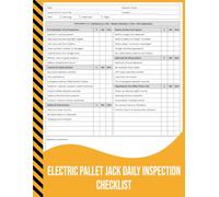 Electric Pallet Jack Daily Inspection Checklist: Pre-Operation Safety & Maintenance Record for Warehouse, Logistics, and Industrial Equipment.