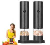 Electric Pepper Mill - Stainless Steel 18x5cm, Rechargeable Salt Grinder With LED Light | Automatic Grinder Bottle For Kitchen Cooking BBQ Dining Table Home Use