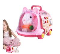 Electric Pet for Kids - Electric Interactive Plush Pet Animal Kids Toy, Electric Pet Children Toy| Walking Dog Rabbit Cat with Pretend Feeding Bottle and Comb for Living Room