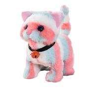 Electric Plush Cat, Realistic Battery Operated Interactive Toy, 7.49x6.3x5.12 Inches Wagging Tail, Soft Electronic Pet Toy for Kids, Home Entertainment and Gift Giving