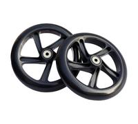 Electric Scooter Wheels, Spare Tires Skate Wheels, Quiet with Bearings, 2 Solid Trolley Tire Replacements 145/180/200mm, Front & Rear Installation for Scooters Cart Skates Equipment