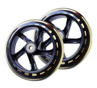 Electric Scooter Wheels, Spare Tires Skate Wheels, Quiet with Bearings, 2 Solid Trolley Tire Replacements 145/180/200mm, Front & Rear Installation for Scooters Cart Skates Equipment
